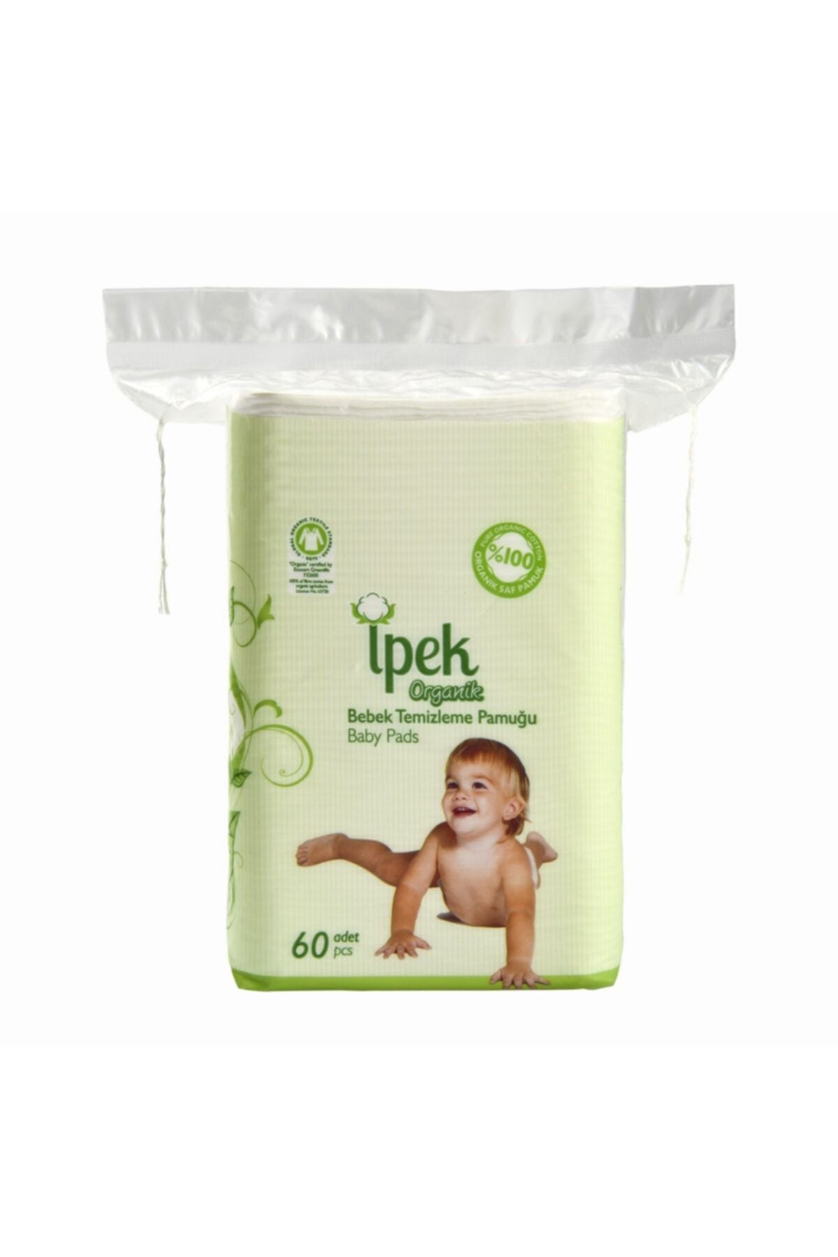 İpek Organic Baby Cleaning Cotton - 60 Pieces - Cotton