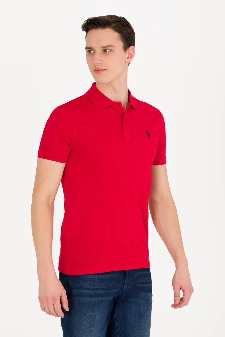 Polo Yaka Slim Fit Kırmızı Erkek %100 Pamuk T-shirt 1570718