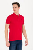 Polo Neck Slim Fit Red Men's 100% Cotton T-shirt 1570718